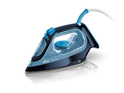 Braun SI3050BL Plancha, potencia 2400 w, suela super ceramic freeglide 3D con planchado bidireccional, golpe de vapor de 160 g, sistemas antical y ant características