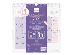 Finocam Pared Escribir Chic - Calendario de pared 2021 Escribir Chic Morado Español características