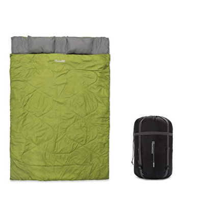 Lumaland Where Tomorrow Saco de Dormir Doble Saco de Dormir para 2 Personas 220 x 150 cm Verde Oscuro