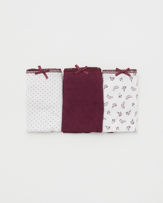 Sfera - Pack De 3 Bragas Altas Burdeos