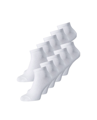 Jack & Jones - Pack De Diez Pares De Calcetines Tobilleros De Hombre Blancos