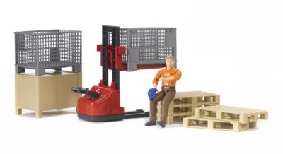 Bruder 62200 - Set de logística Bworld con Figura
