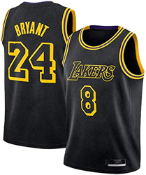 EDD Kobe Bryant para Hombre, Lakers # 8# 24 Black Mamba Conmemorative Edition Mesh Swingman Jersey (Negro, M) características