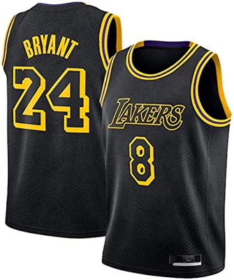 EDD Kobe Bryant para Hombre, Lakers # 8# 24 Black Mamba Conmemorative Edition Mesh Swingman Jersey (Negro, M)
