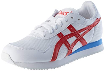 Asics Tiger Runner, Sneaker Mens, White/Classic Red, 41.5 EU