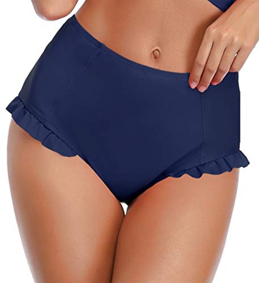 SHEKINI Mujer Bikini de Dos Piezas Correas Cruzadas Encaje Traje de Baño Cintura Alta Bañador (