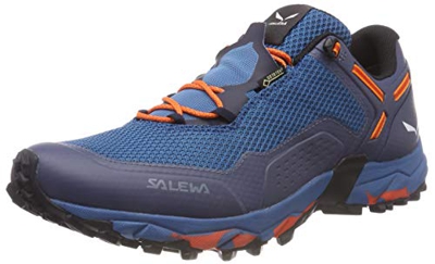 Salewa MS Speed Beat Gore-Tex, Zapatillas de Running para Asfalto Hombre, Azul (Premium Navy/Spicy Orange 3984), 44.5 EU