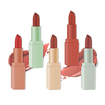 Onlyoily Lápiz labial, 5 colores mate de larga duración hidratante lápiz lápiz labial lápiz labial brillo Set
