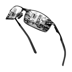 Sunmeet Gafas de Sol Hombre Polarizadas Deportes 100% Protección UV Gafas de sol para Hombre Conducción S1008(Plateado/Negro) en oferta