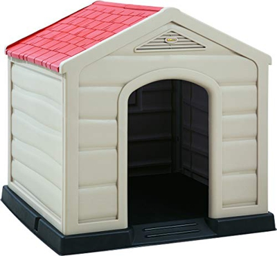 KitGarden - Caseta Perro Jardín, 90x92x89 cm, Beige/Terracota, Kennel Large