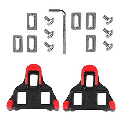 Urisgo Pedales de Bicicleta de Carretera Calas de Bloqueo Negro/Rojo Juego de calas Laterales de Bloqueo de Bicicleta de Carretera Pedales de Biciclet