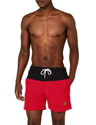 Urban Classics Block Swim Shorts Bañador, Multicolor (Negro/Rojo), 2XL para Hombre características