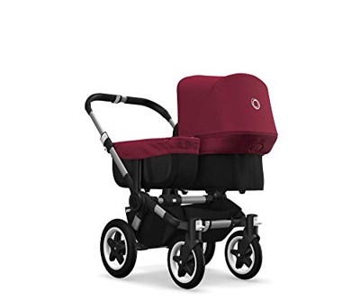 Bugaboo Donkey 2 Mono, Cochecito y Silla de Paseo Extensible 2 en 1, Negro/Rojo Carmín