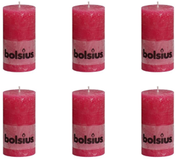 Bolsius Set of 6 Candles 13 x 6,8 cm Fuchsia características