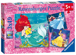 Ravensburger 093502, Rompecabezas Disney Princesa, 3 x 49 piezas características