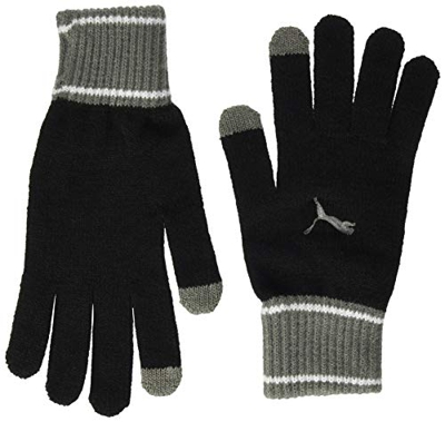 PUMA Knit Gloves Guantes, Unisex Adulto, Negro, M