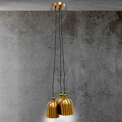 ECD Germany Lámpara Colgante 3 Bombillas Luces suspendidas E27 portalámparas con 3X lámpara LED 3W - 120.5cm - Ø15cm - Metal - diseño Industrial Vinta