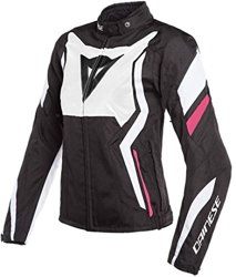 Dainese Edge Tex Chaqueta de moto para mujer, color negro, blanco y rosa, talla 42 precio