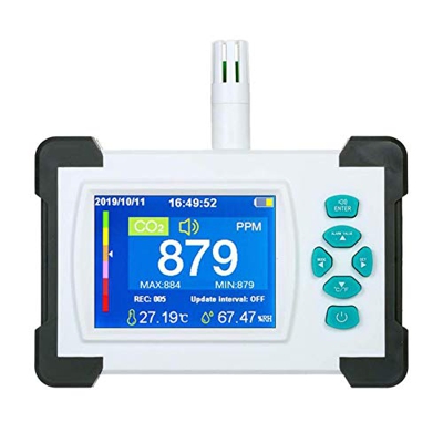 S SMAUTOP Detector de Co2, 3.2"Detector de Pantalla a Todo Color Tft Detector de Calidad del Aire de Alta precisión 0-9999ppm con función de Salida de