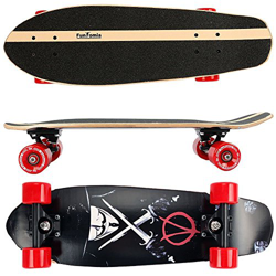 FunTomia Skateboard Monopatín con rodamientos ABEC-11 y rodillos de dureza 100A - hecho con 7 capas de madera 100% arce canadiense en oferta