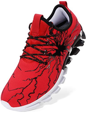 BRONAX Zapatos para Correr en Montaña y Asfalto Aire Libre y Deportes Zapatillas de Running Padel para Hombre Negro Rojo 41