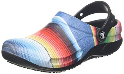 Crocs Bistro Graphic Clog, Zuecos Unisex Adulto, Multicolor (Black/Multi Stripe 0n8), 45/46 EU