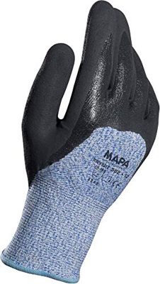 MAPAP Professional Krynit 582 - Guantes de protección (2 unidades), color azul y negro, 9, Blau/Schwaz, 2