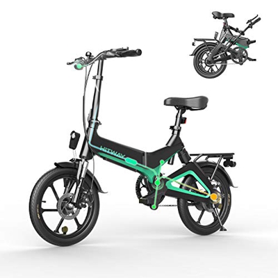 HITWAY Bicicleta eléctrica GEARSTONE, Ligera, 250 W, Plegable, eléctrica, con Asistencia de Pedal, con batería de 7,5 Ah, 16 Pulgadas, para Adolescent