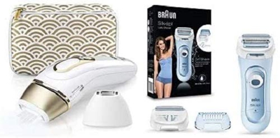 Braun Silk Expert Pro 5 PL5137 Depiladora Luz Pulsada IPL, Última Generación, Depilación Permanente + Braun Silk-épil LS 3 en 1 5160 - Afeitadora Feme