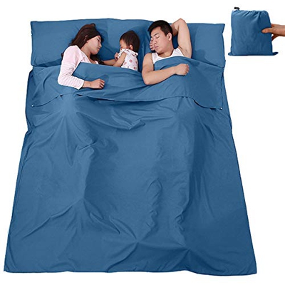 V VILISUN Saco de Dormir Forro Saco de Dormir Ligero Portátil A Prueba de Suciedad Sábana de Camping Ligera y Compacta Ideal para Albergues Juveniles 