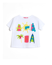 Agatha Ruiz De La Prada - Camiseta De Niña En Blanco Con Patch en oferta