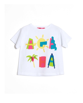 Agatha Ruiz De La Prada - Camiseta De Niña En Blanco Con Patch