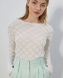Sfera - Jersey De Mujer Calados Cuello Barco en oferta