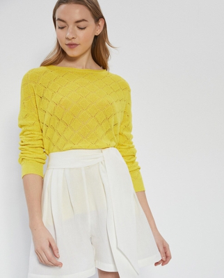 Sfera - Jersey De Mujer Calados Cuello Barco