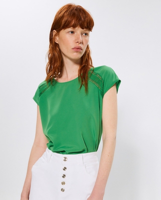 Sfera - Top Liso De Mujer Manga Corta