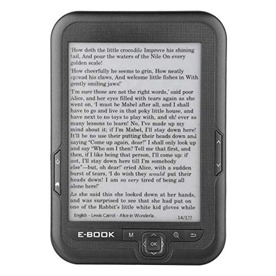 Lector de Libros electrónicos de 6 Pulgadas, Pantalla de Tinta electrónica de resolución 800 * 600 sin Reflejos con Cable USB Cubierta de PU Soporte d