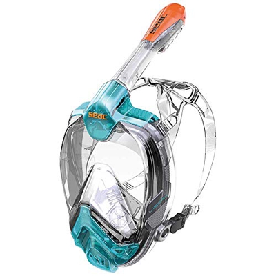Seac Magica Junior, máscara integral para el Snorkeling 6+, probada y patentada, unisex para niños, Unisex niños, 1700012030019A, aguamarina, 6+