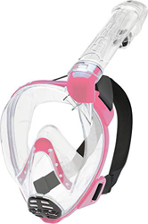 Cressi Baron Full Face Mask Máscara Integral Snorkel de Visión Grande con Tubo Respirador, Unisex-Adult, Transparente/Rosa, S/M precio
