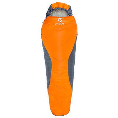 Yukatana Cabrilho Saco de Dormir de Momia (Doble Capa, 300g/m² Relleno de Fibra H4, Ideal Entre -5 y 15ºC Temperatura, Capucha con Correa de Cierre, C
