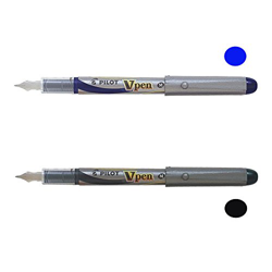 Lote 2 Plumas desechables Pilot V-pen Silver tinta líquida de color Azul y Negro precio