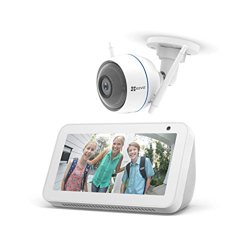 Echo Show 5, blanco + EZVIZ ezTube 1080p Cámara de Seguridad, compatible con Alexa en oferta
