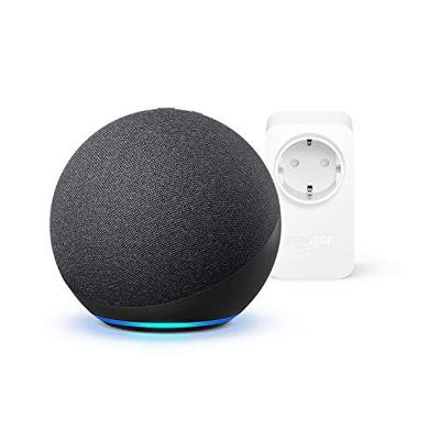 Nuevo Echo (4.ª generación) | Antracita |+ Amazon Smart Plug (enchufe inteligente WiFi), compatible con Alexa