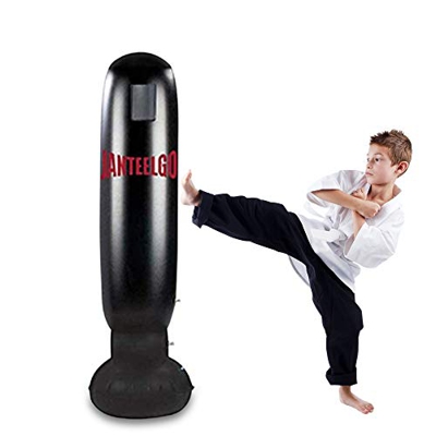 JanTeelGO Saco de boxeo de 160 cm, saco de boxeo independiente para niños y adultos – Vaso inflable para saco de boxeo, bolsa Ninja Bop Bag Bounce Bac