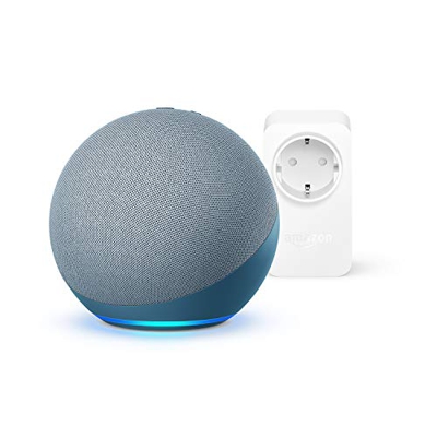 Nuevo Echo (4.ª generación) | Azul grisáceo |+ Amazon Smart Plug (enchufe inteligente WiFi), compatible con Alexa
