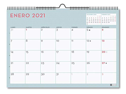 MIQUELRIUS - Calendario de Pared 2021 Lovely Con Adhesivos - Español, A3 420 x 296 mm con espacio para escribir y apuntar, Color Pastel Azul precio