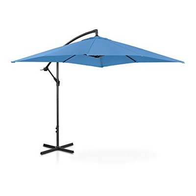 Uniprodo Sombrilla Tipo Semáforo Parasol Colgante Uni_Umbrella_SQ250BL (Pantalla Cuadrada, 250 x 250 cm, Inclinable, Color Azul)