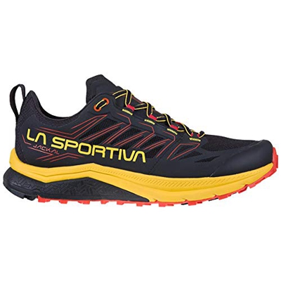 LA SPORTIVA Jackal, Zapatillas de Trail Running Hombre, Black/Yellow, 42.5 EU