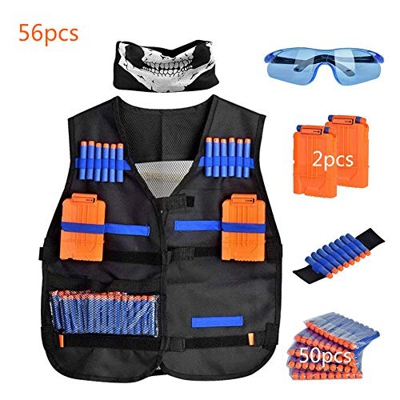 Cozywind Kit de Chaleco Táctico para Niños, Juguetes Tácticos para Nerf N-Strike Elite Series - para Niños Cumpleaños Actividades al Aire Libre