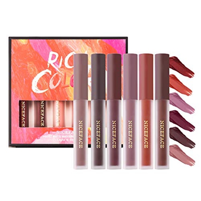 Onlyoily 6 tonos suaves de lápiz labial Sólido, coloración altamente pigmentada que proporciona una superficie mate de terciopelo,Barra de Labios Hidr