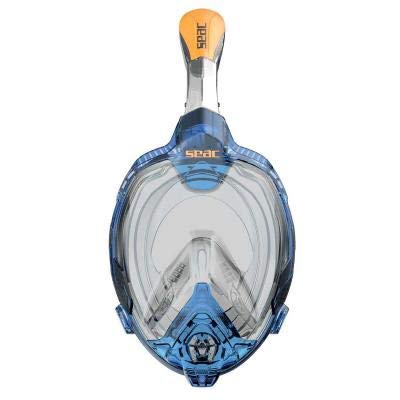 SEAC Fun máscara de Snorkel Integral para niños 10+ y Caras pequeñas, liberación rápida, Juventud Unisex, Azul/Anaranjado, XS
